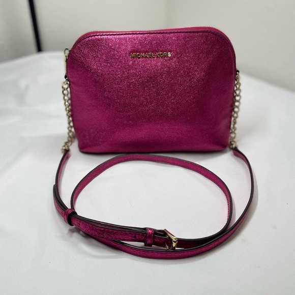 Michael Kors Handbags - Michael Kors Metallic Pink Leather Crossbody Bag